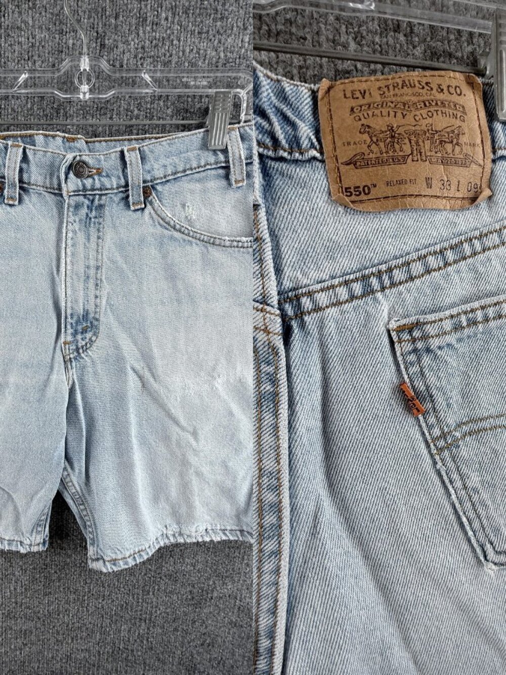 VTG Levis Orange Tab 550 Shorts Jort Blue Men 33 Denim USA All Cotton ACTL 31x8